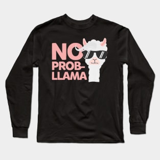 No Probllama No Problem Llama Lovers Premium Long Sleeve T-Shirt